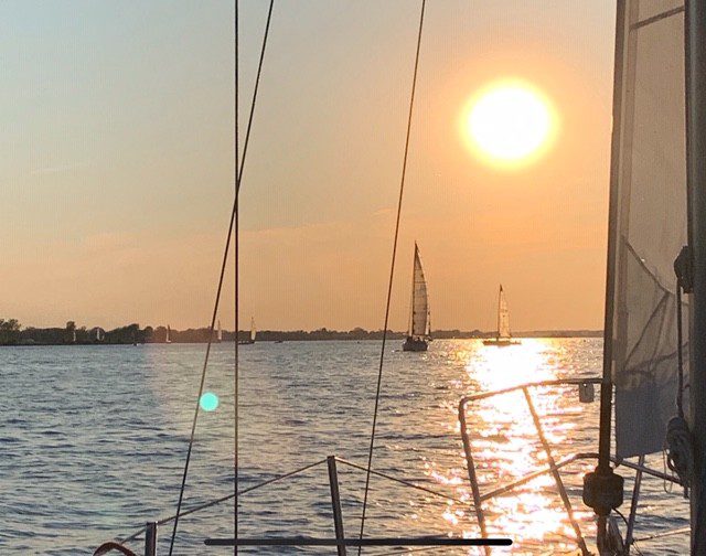 sunset sailing