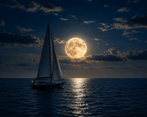 Full Moon rise on Lake St Clair