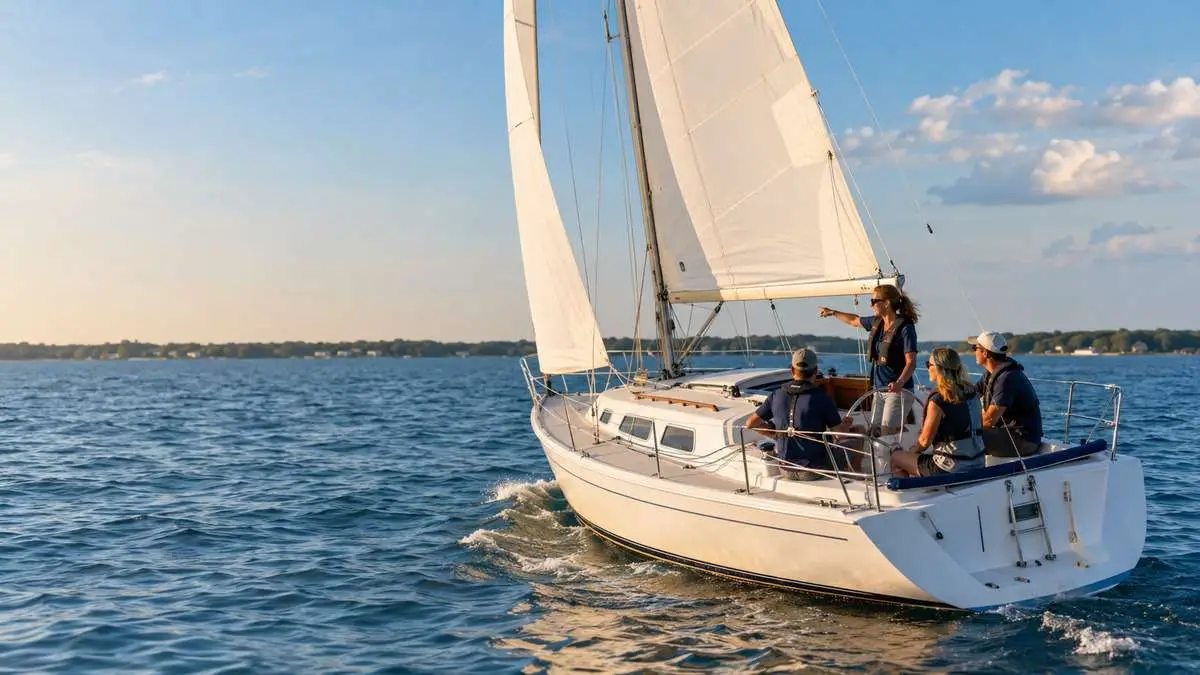 Students sailing with Lake St. Clair Sailing School